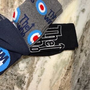 The Who  Socks in Black, Gray, Navy with Red & Blue Target Accents